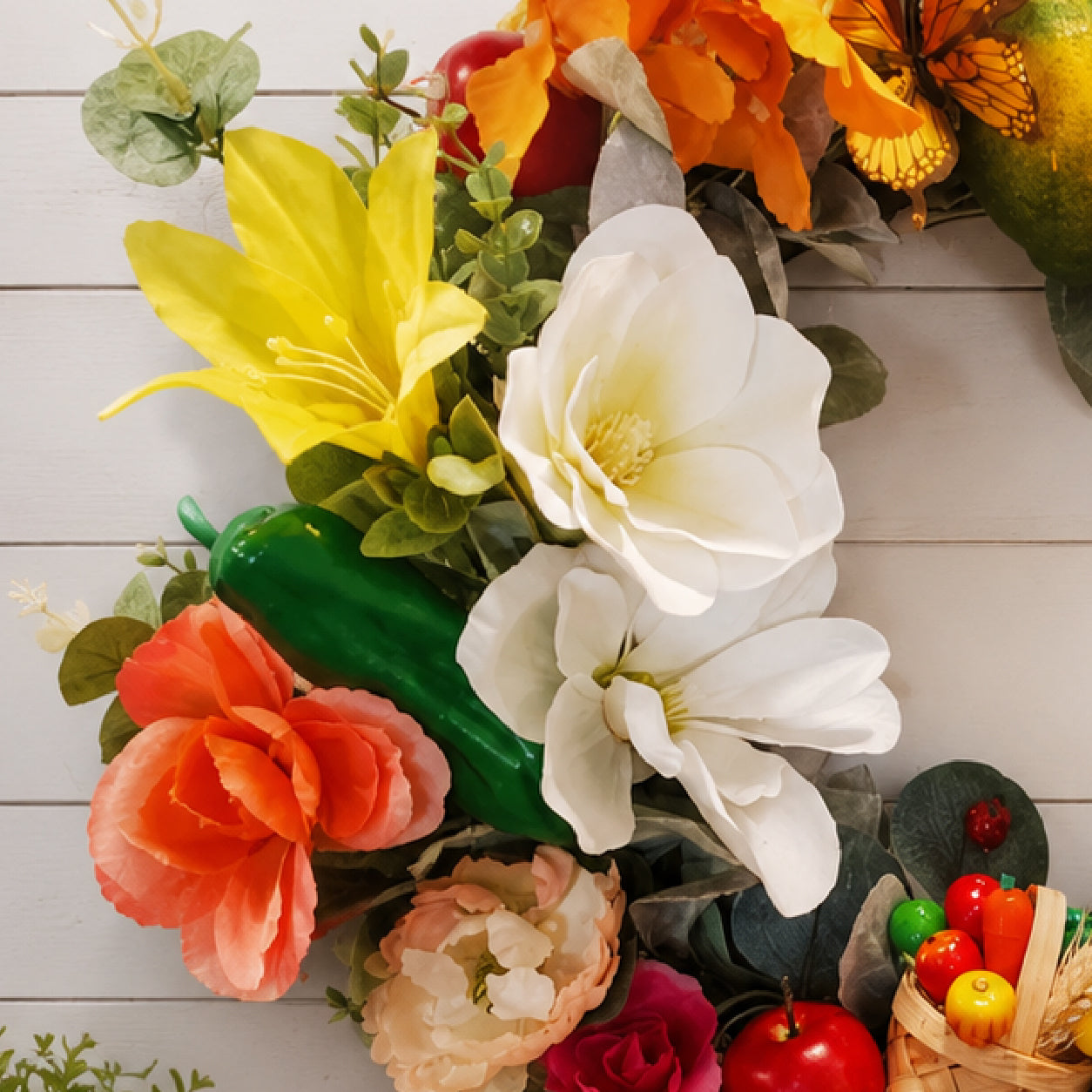 A Summer Day Out Wreath – Handmade Summer Fruit & Floral Door Decor