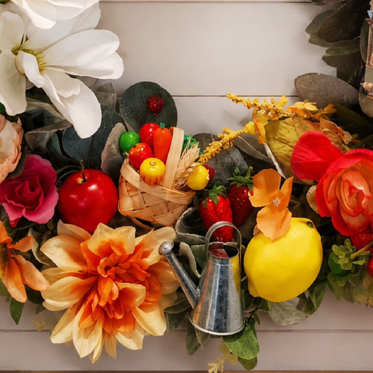 A Summer Day Out Wreath – Handmade Summer Fruit & Floral Door Decor