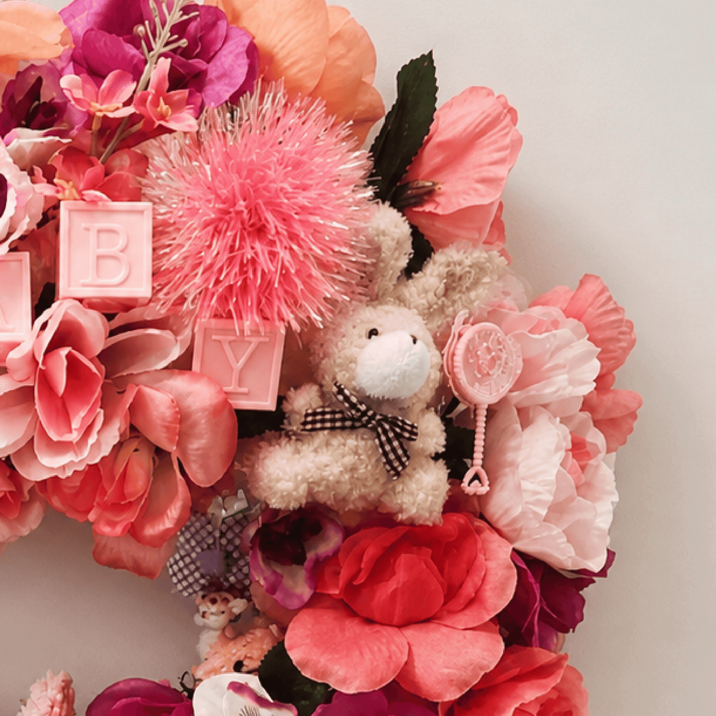 Baby Girl Keepsake Wreath – Handmade Nursery Decor, Baby Shower Gift