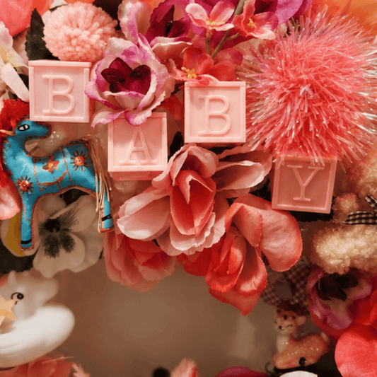 Baby Girl Keepsake Wreath – Handmade Nursery Decor, Baby Shower Gift